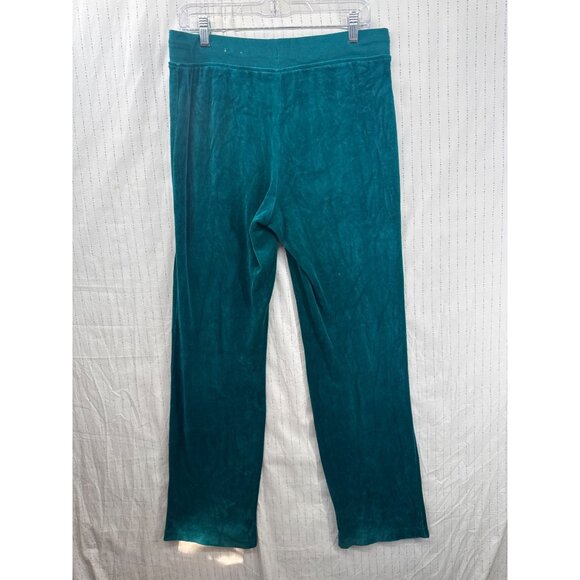 Made for Life Womens Pants Sz M Teal Velour Soft Comfy Athleisure Straight Leg - Picture 2 of 8